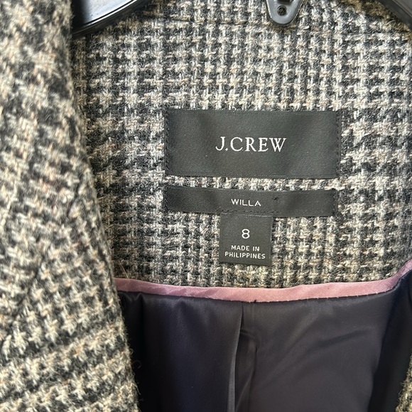 J. Crew Willa Blazer in Houndstooth Wool Grey Black Size 8 - Picture 5 of 16